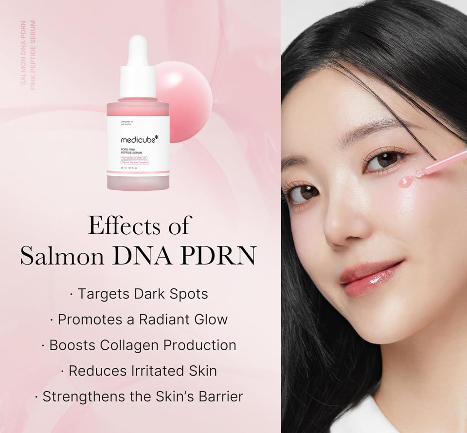 Medicube Overnight Renewal Salmon PDRN Duo: Salmon DNA PDRN Pink Peptide Serum and Salmon DNA PDRN Pink Collagen Capsule Cream