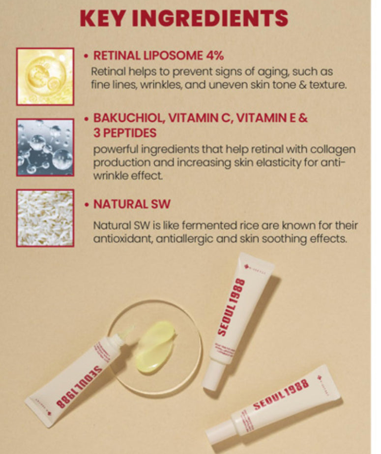 SEOUL 1988 Eye Cream : Retinal Liposome 4% + Fermented Bean