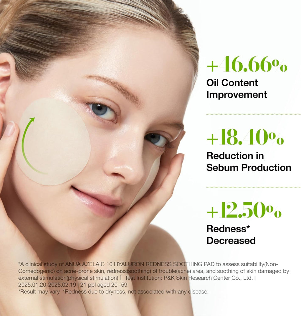Anua Azelaic 10 Hyaluron Redness Soothing Pad, Troubled & Spot Care with Korean toner pads, Quick & Easy Stretchable Facial Mask with Azelaic acid, Hyaluronic Acid, Korean Skin Care (90 pads)