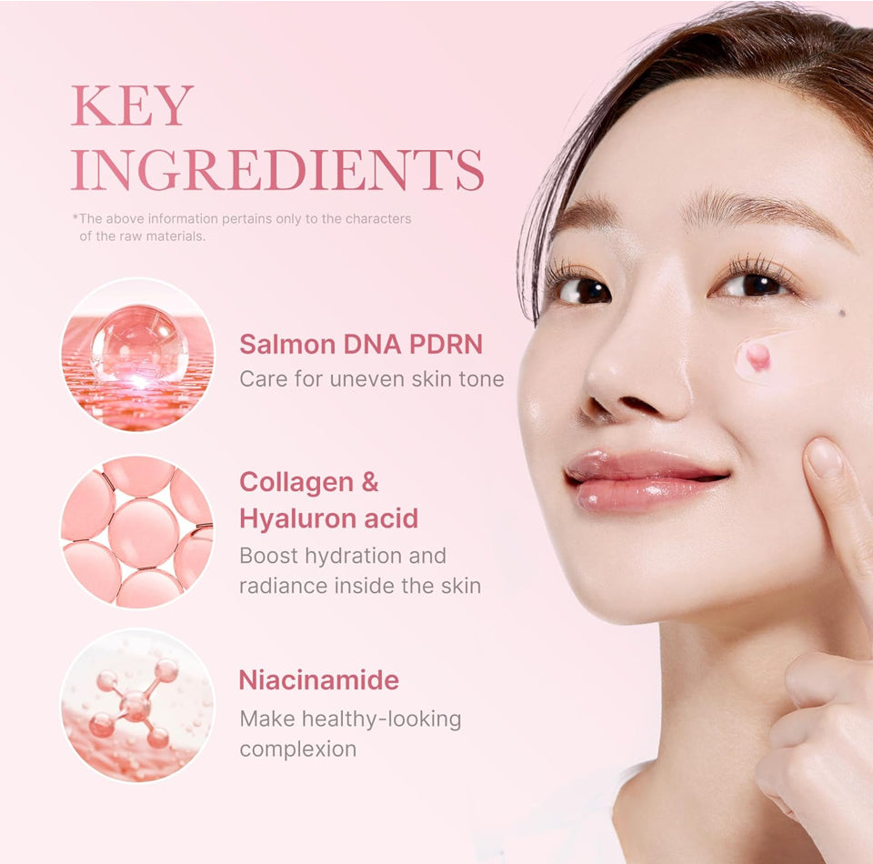 Medicube Overnight Renewal Salmon PDRN Duo: Salmon DNA PDRN Pink Peptide Serum and Salmon DNA PDRN Pink Collagen Capsule Cream