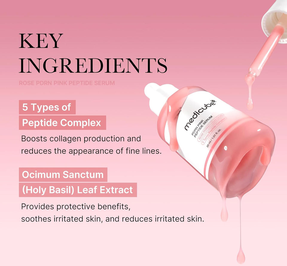 Medicube PDRN Pink Peptide Serum, Pink glow serum, Peptide, Niacinamide, Hydrating & Moisturizing & Firming, Uneven Skin Tone