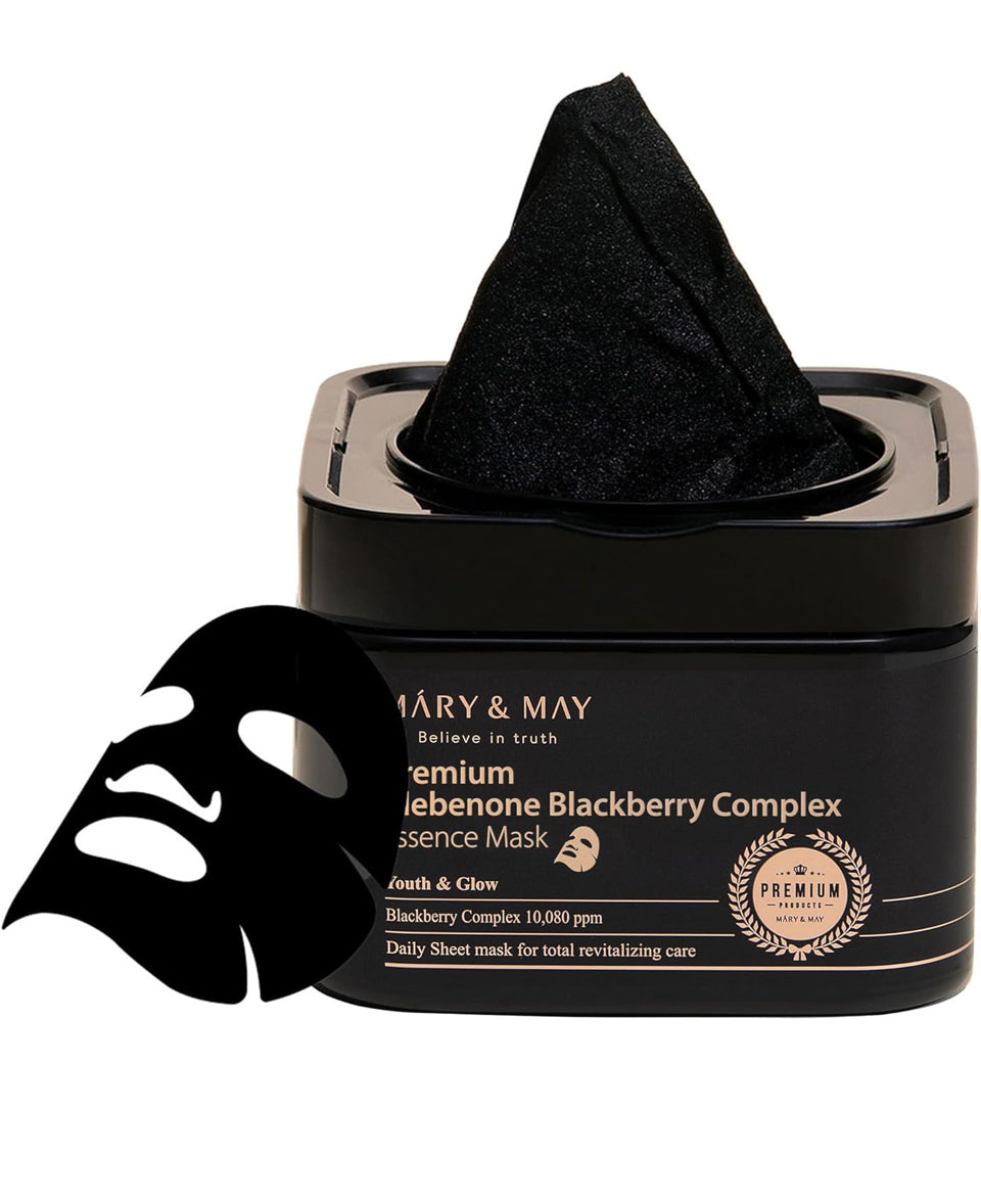 Mary&May Premium Idebenone Blackberry Complex Essence Mask - Quick Dispenser Type Anti Aging Korean Face Mask Sheet