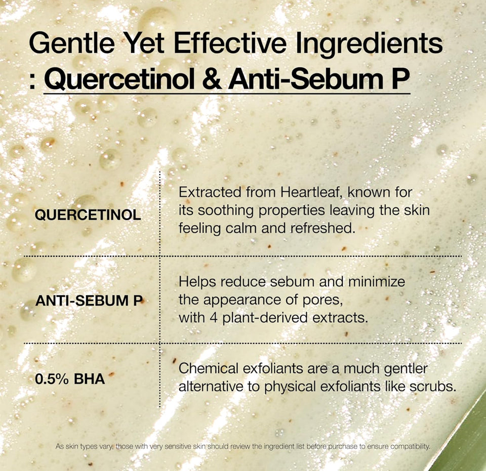 ANUA Heartleaf Quercetinol Pore Deep Cleansing Foam, Facial Cleanser, for Double Cleansing, BHA, Hyaluronic Acid, Glycerin, Face Wash, Blackhead Remover