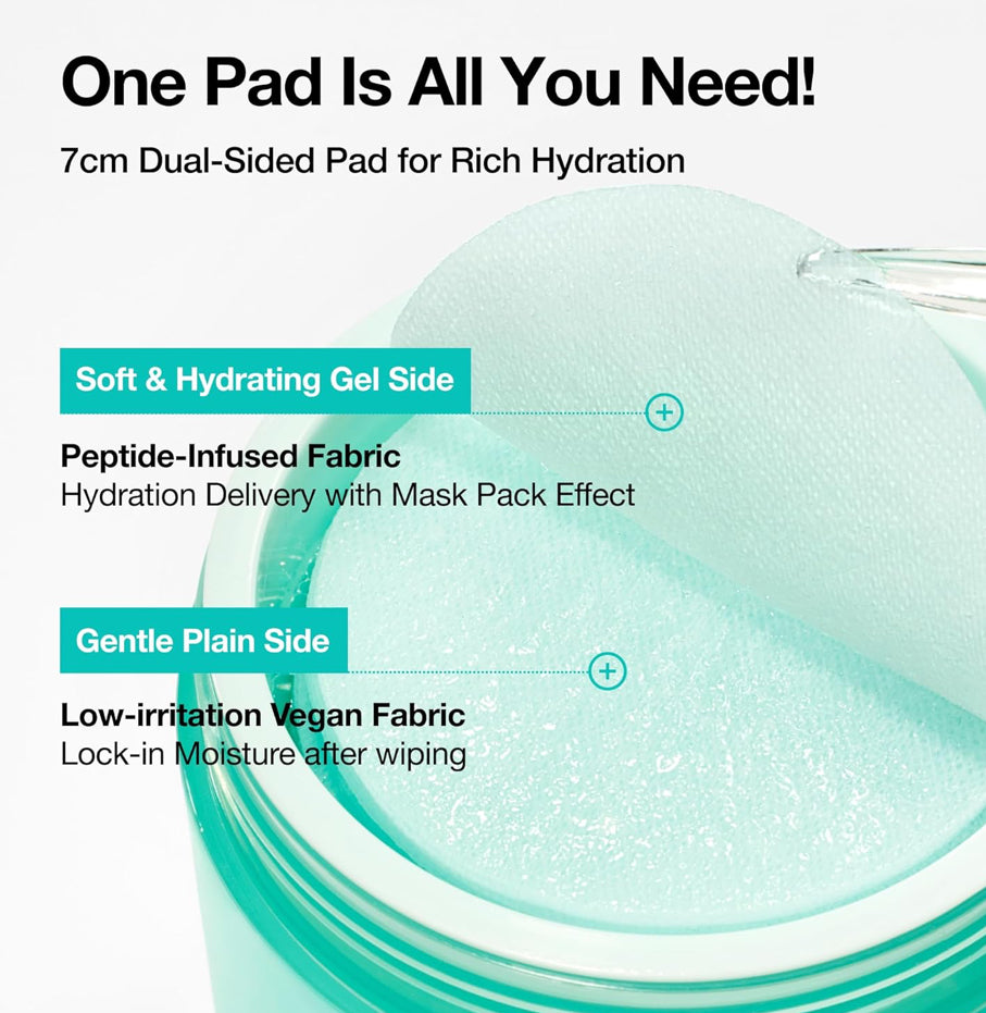 Anua PDRN 100 Hyaluronic Acid Pad, Glow-Plumping Korean Face Pad for Daily Skincare & Makeup Prep, Dual-Sided Toner for Radiant Skin & Deep Hydration, Korean Skin Care (180ml, 60 Pads)