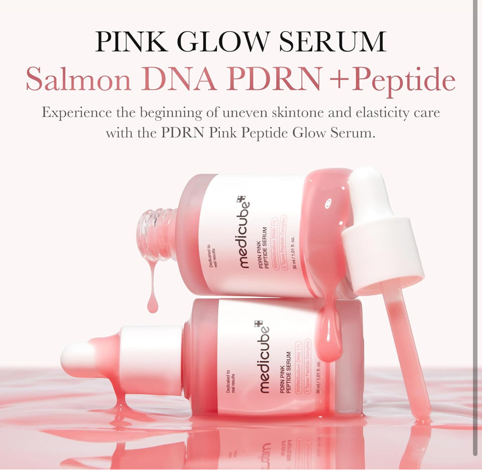 Medicube Salmon DNA PDRN Pink Peptide Serum, Pink glow serum, Peptide, Niacinamide, Hydrating & Moisturizing & Firming, Uneven Skin Tone