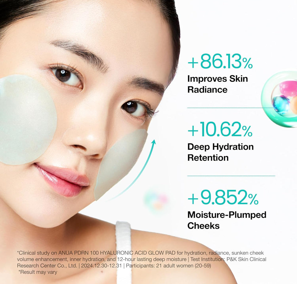 Anua PDRN 100 Hyaluronic Acid Pad, Glow-Plumping Korean Face Pad for Daily Skincare & Makeup Prep, Dual-Sided Toner for Radiant Skin & Deep Hydration, Korean Skin Care (180ml, 60 Pads)